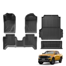 SEAMETAL 4Pcs Car Floor Mats Full Set Non-Slip Waterproof Foot Pad Front/Rear Wear-Resistant Auto Cargo Liner Carpet Universal